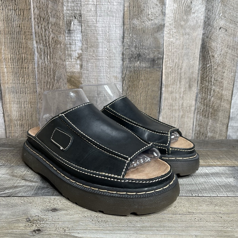New Womens The Original Arizona Jean Company Leather Platform Slides Size‎ 9.5 M